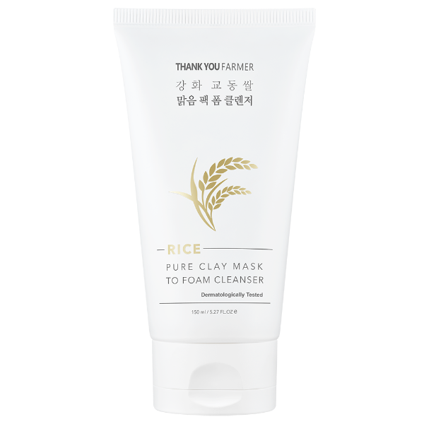 Thank You Farmer Rice Pure Clay Mask to Foam Cleanser 150 ML
