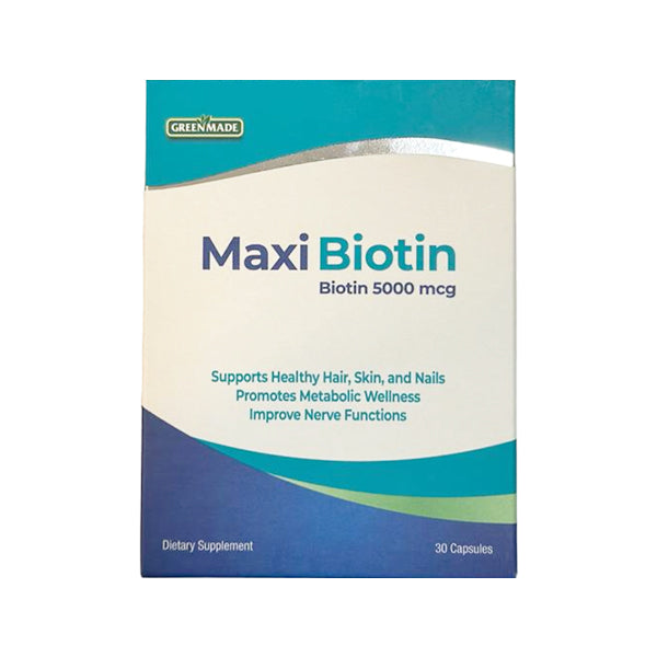 Green Made Maxi Biotin 5000 Mcg 30 Capsules